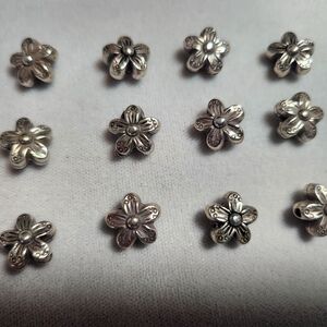 Silver Floral Bead Embellishments